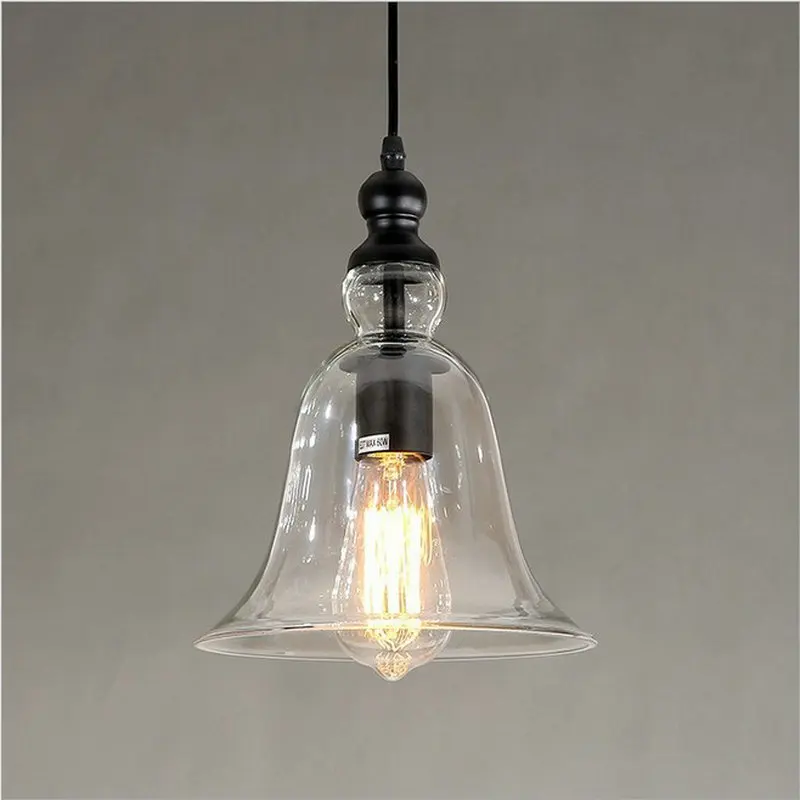 Lamp Pendant Lights Modern Bell Shape Glass Droplightlight Hanging Vintage Decor For Dining Room Home Lighting | Освещение