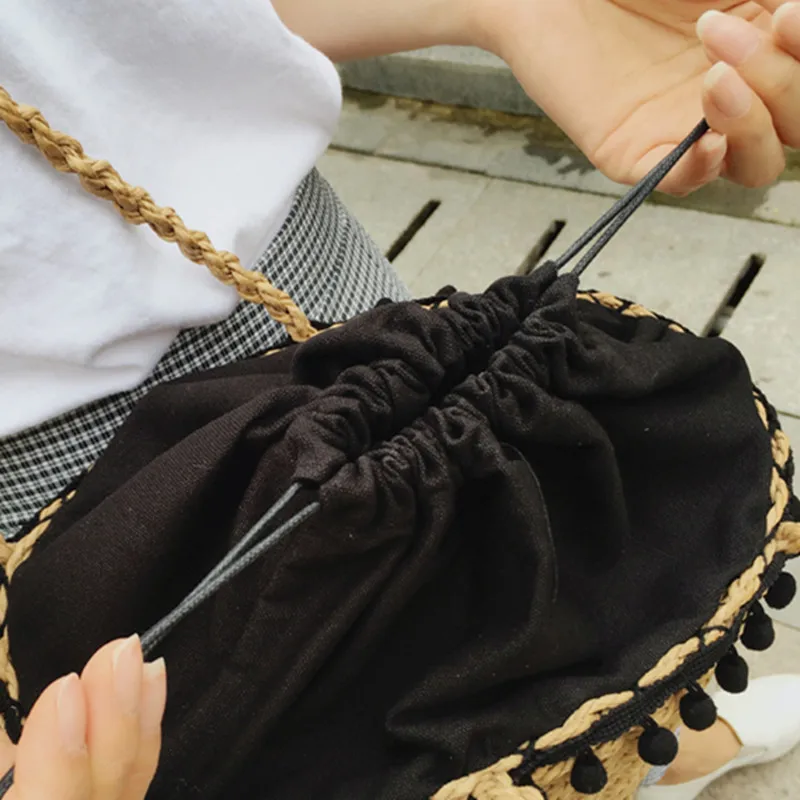 Оригинальный плетеной соломки сумка пляжная из ротанга Ретро Для женщин через