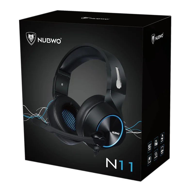 N11 PC Gamer игровая гарнитура проводные USB наушники с микрофонами светодиодная