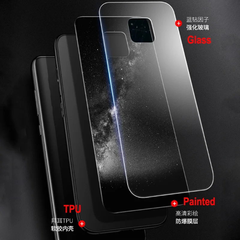 Aixuan стеклянный чехол для телефона Huawei Mate 20 Pro X P30 P20 роскошный силиконовый |