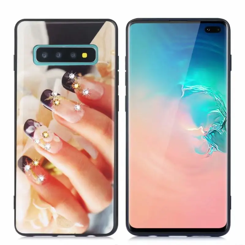 Плотный чехол для samsung Galaxy S10 + Капа Роскошные модельные туфли со стразами палец с