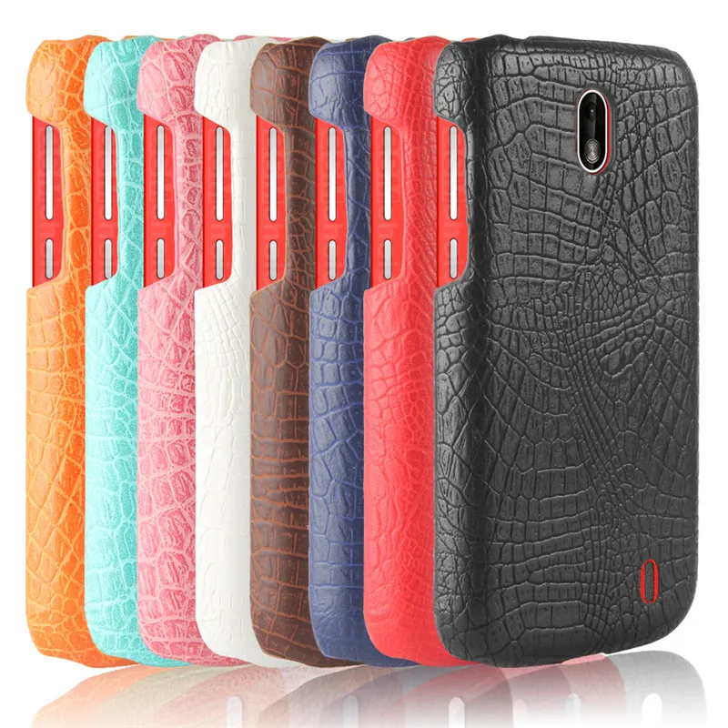 Для Nokia 1 2018 чехол твердая обложка на заднюю панель из искусственной кожи для