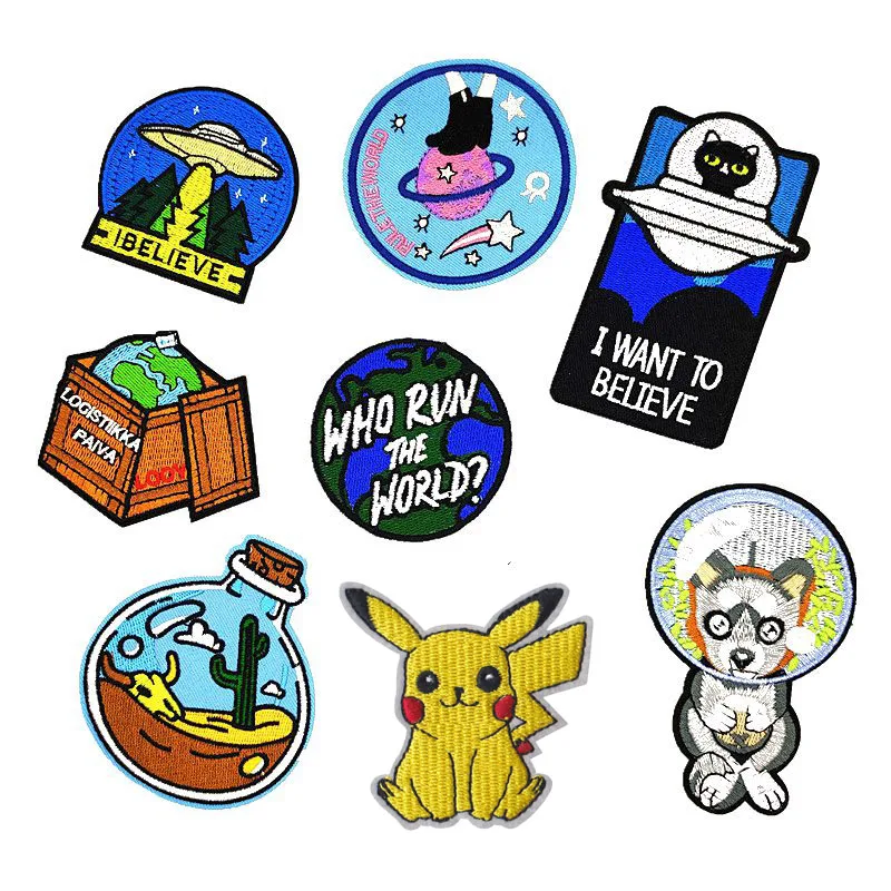 Патчи для одежды Earth Space Universe утюжок с вышитой аппликацией патчи собак эмблема на