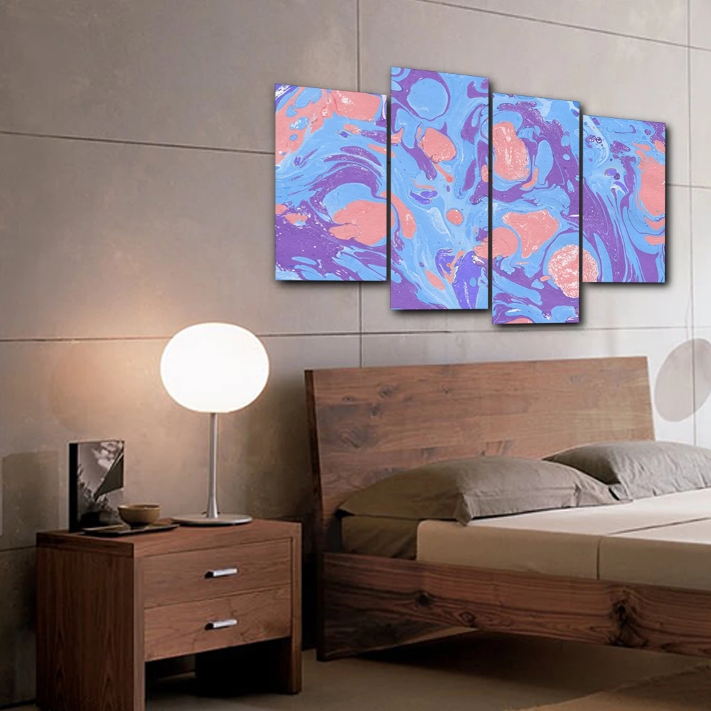Абстрактные 4 шт современной акварельной граффити Северная Настенная картина