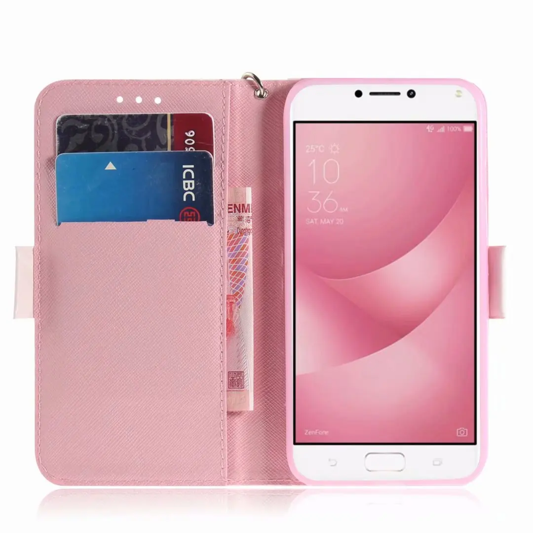Кожаный чехол-бумажник для ASUS Zenfone 4 Max Plus Pro ZC554KL ZC520TL 5 ZE620KL 5Z ZS620KL M1 ZB555KL ZB570TL чехол 3D чехол с изображением цветка