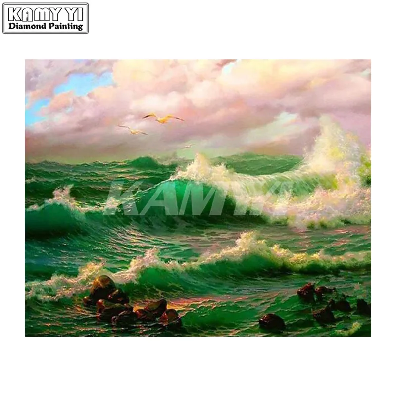 Beauty Life Diamond Mosaic Landscape sea dimensional embroidery 5D DIY diamond painting nature home decor-hcr7 | Дом и сад