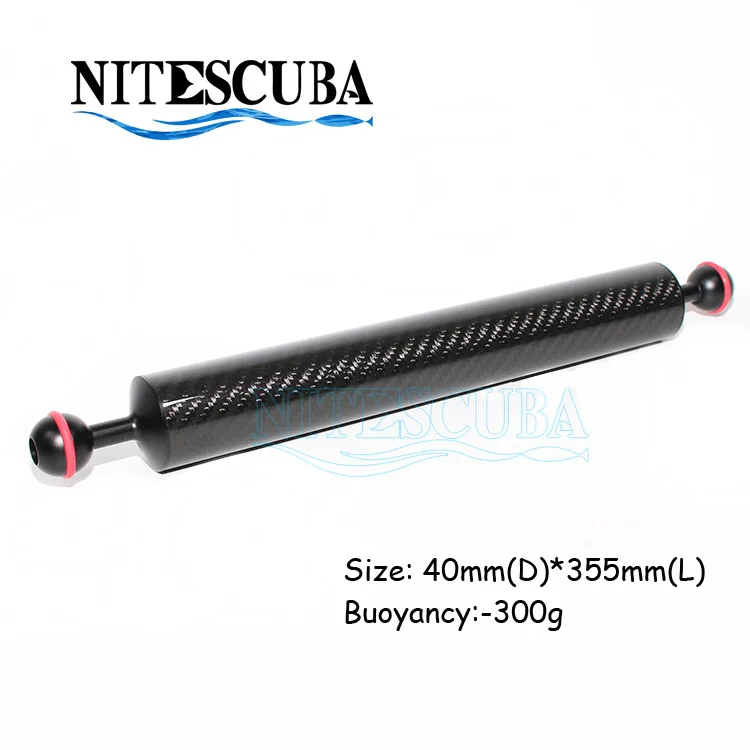 F30 35.5cm black NiteScuba Дайвинг из углеродного волокна Поплавковый рычаг плавучести для стробоскопа видео светильник tg5 tg4 rx100 корпус камеры подводная фотография - Цвет: F30 35.5cm black