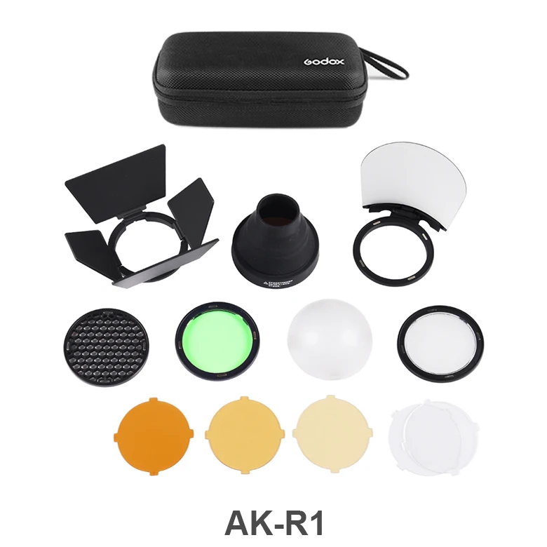 Only the AK-R1 Godox AD200 аксессуар для вспышки WITSTRO H200R круглая головка для вспышки и EC-200 Удлиняющая головка AK-R1 отражатель цветовой температуры - Цвет: Only the AK-R1