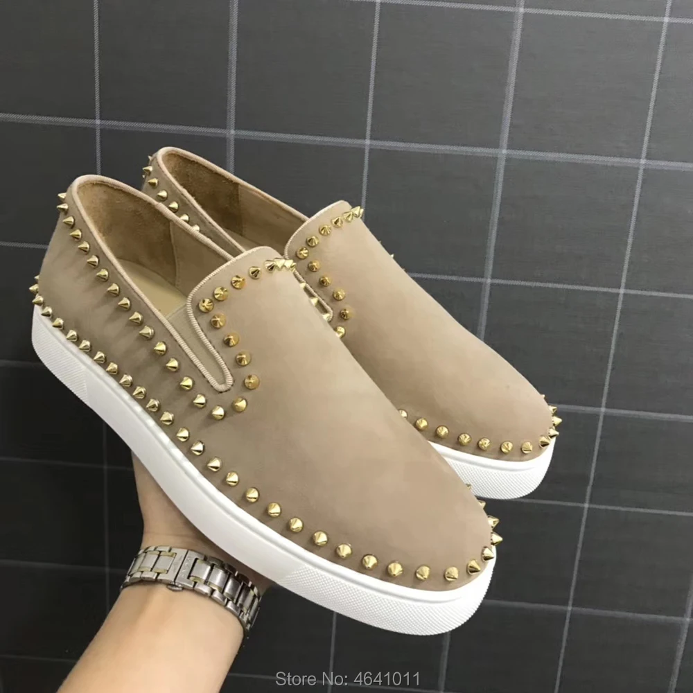 С низким вырезом для отдыха cl andgz slip On Полный бежевые кожаные обувь с красной подошвой для Мужская обувь Кроссовки повседневные плоские легкие кожаные туфли обувь