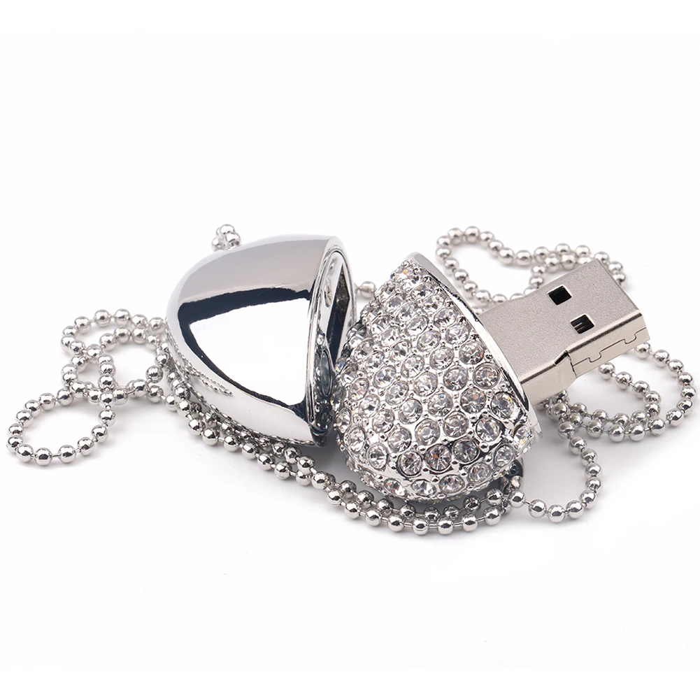 Горный хрусталь из сплава, в форме сердца USB флэш-накопитель карта памяти U диск для портативных ПК