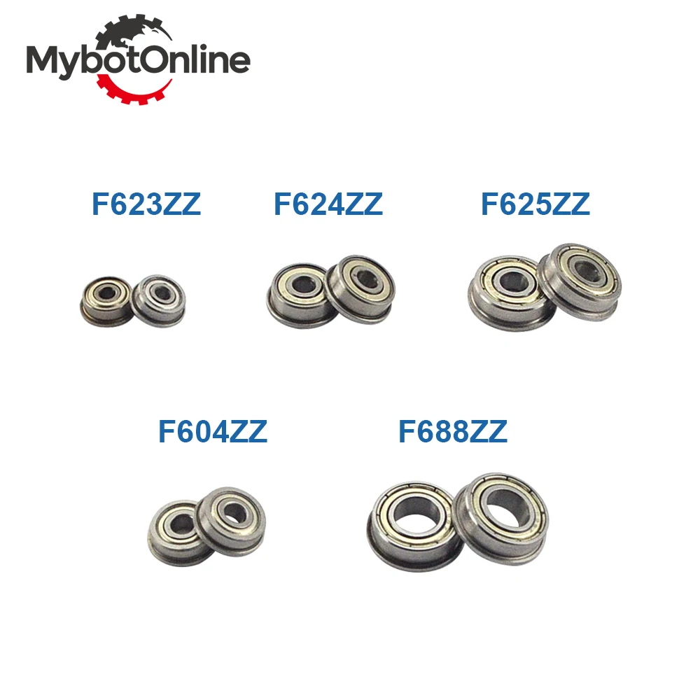 10 шт./лот фланцевые шарикоподшипники F604ZZ F623ZZ F624ZZ F625ZZ F626ZZ F688ZZ глубокий паз шкив