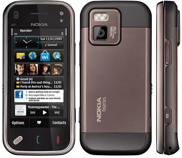 N97 мини Nokia N97 мини мобильный телефон разблокированный 3g WIfi gps 8 ГБ хранения смартфон с Symbian Белый восстановленный