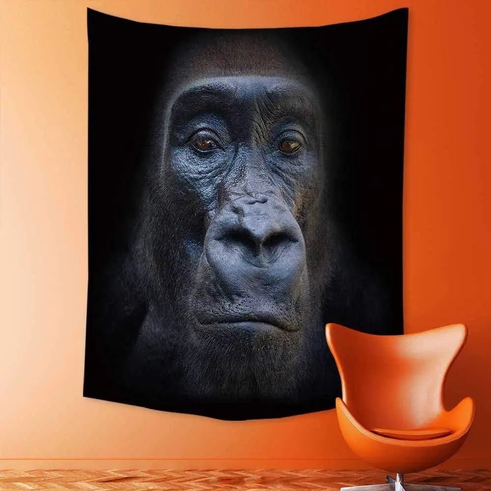 Tapestry Wall The evil eyes in the night Gorilla portrait. Hanging Yoga/Picnic/Camping Mat | Дом и сад