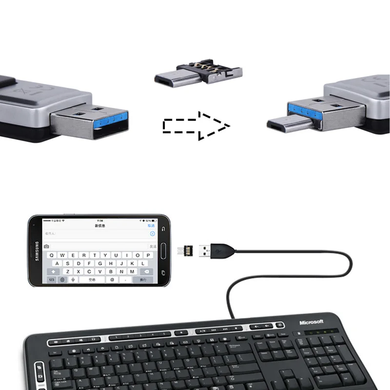 OTG Adapter USB to Micro Converter Flash Drive Connector for Android Smartphone Tablet PC With Mouse Keyboard | Электроника