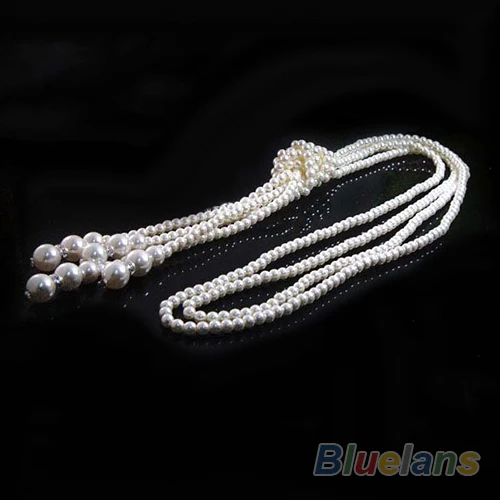 Модные Белые Подвески искусственные цепочки длинное жемчужное ожерелье 02H2 |