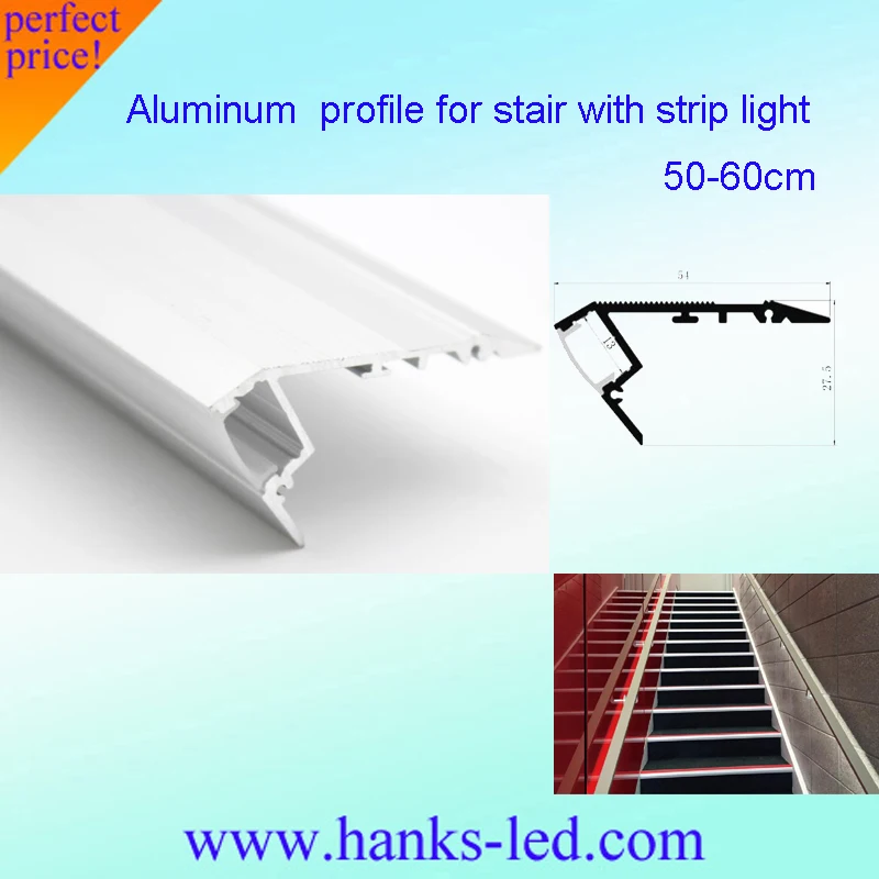 50 60 см алюминиевый профиль с светодиодные полосы света для лестницы Бесплатная