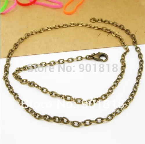 10strands/lot antique bronze Chains Necklaces chains with clasps 3*4mm for chain ring F1056 | Украшения и аксессуары
