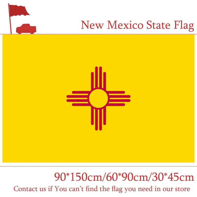 

New Mexico State Flag 3*5 Feet 90*150cm 60*90cm Flag America 30*45cm Car Flag For Home Decoration