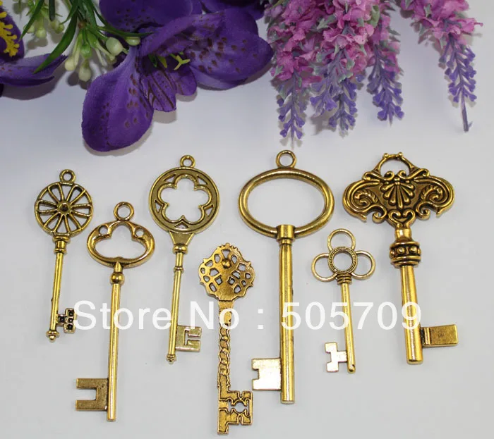 28 шт смешанные партии Золото под старину цветная пластина брелок Подвеска на