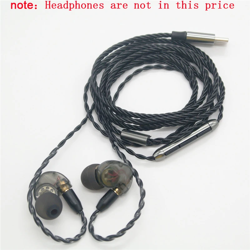 Type-c Upgrade MMCX cable For Shure SE846 se215 W40 W50 Earphone Headphone Cables with mic headset huawei xuaimi | Электроника