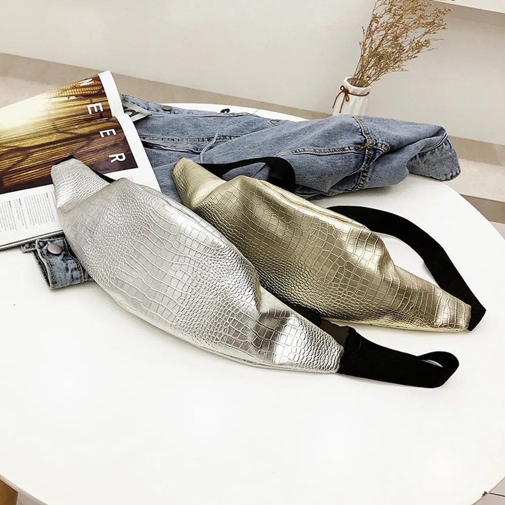 Поясная Сумка женская Мода крокодиловый узор кожаная сумка на ремне нагрудная