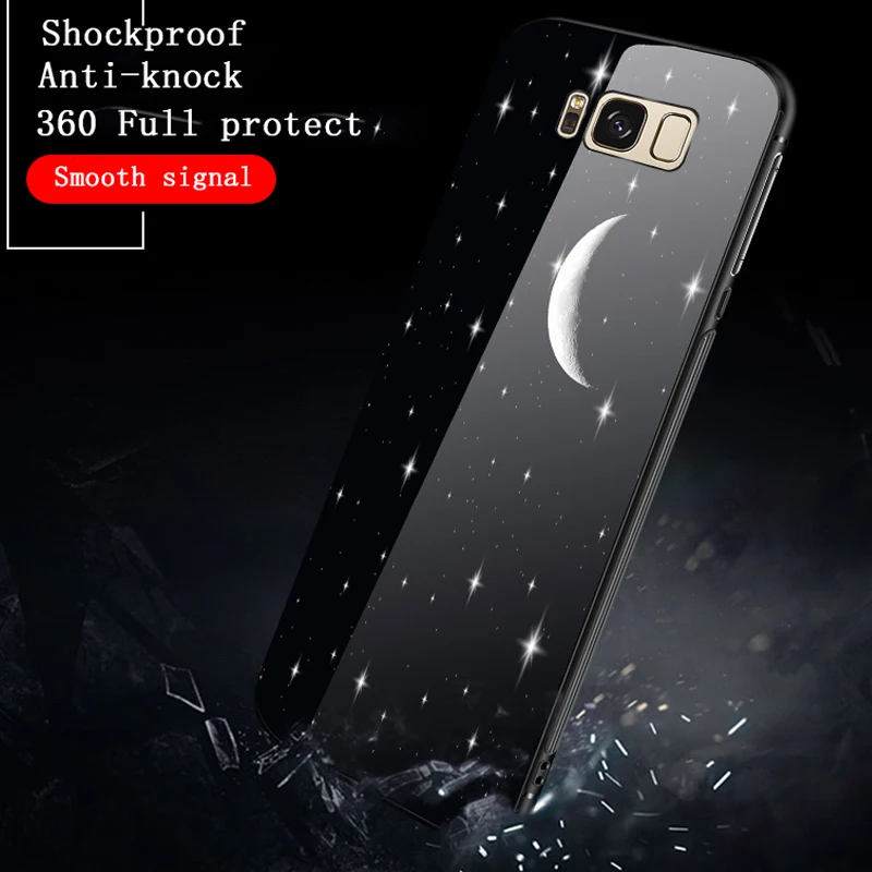 Phone Covers For Samsung Galaxy S8 Plus Note 8 Case Luxury 3D Tempered Glass Anti-knock Business phone cases |