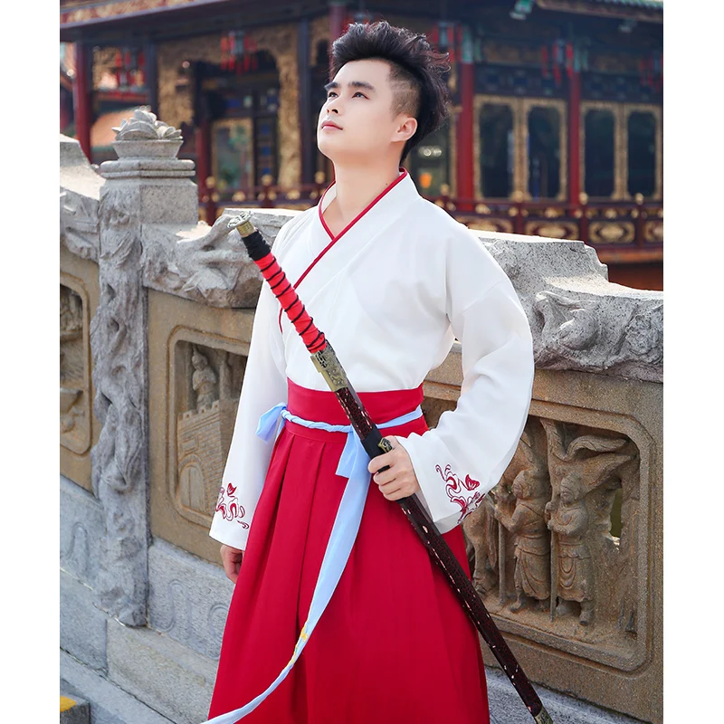 Hanfu костюм для китайских танцев для женщин и мужчин древнее народное платье Классический рыцарский костюм традиционный сценический наряд Одежда для сцены