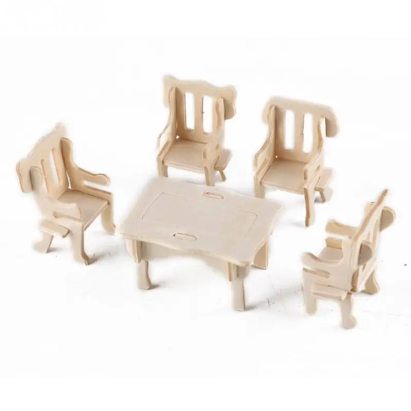 34 шт./компл. подарки мини мебель 3D дом Винтаж игрушки куклы DIY деревянная игрушка кукольный домик мебель