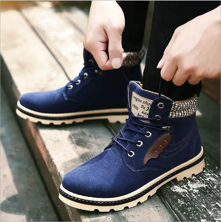 Зимние Теплые Сапоги Мужчины Ботильоны Высокое Качество Кожа работа и