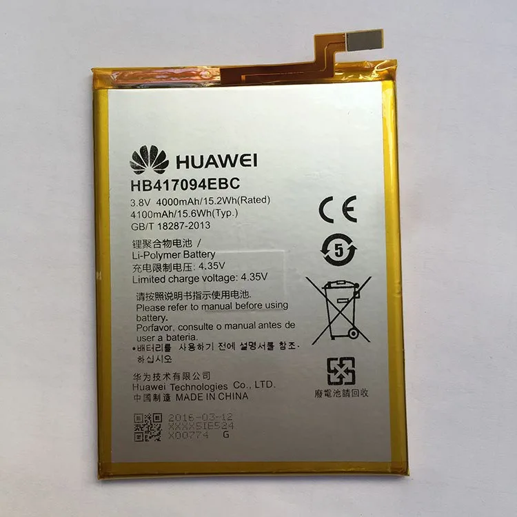 Для HUAWEI Mate 7 mate7 MT7 CL00 TL10 Батареи HB417094EBC 4000 мАч Смартфон Оригинальный Новый Batteria