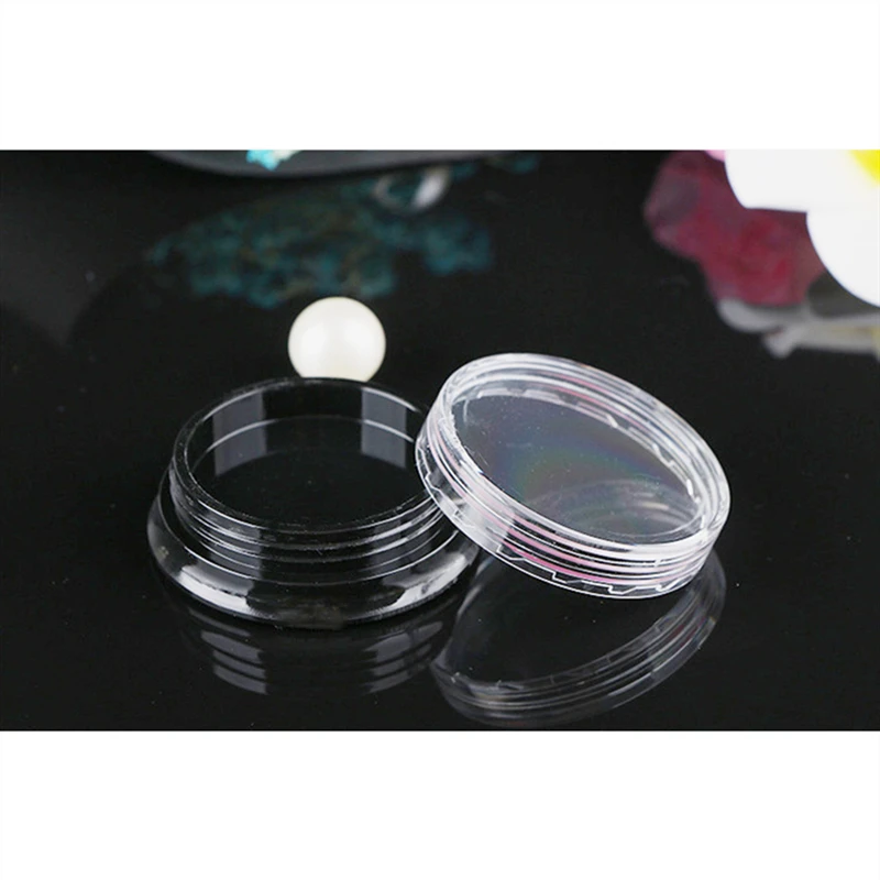 5Pcs Cosmetics Jar Box Makeup Cream Nail Art Cosmetic Bead Rhinestone Storage Pot Container Round Bottle Portable Plastic Case