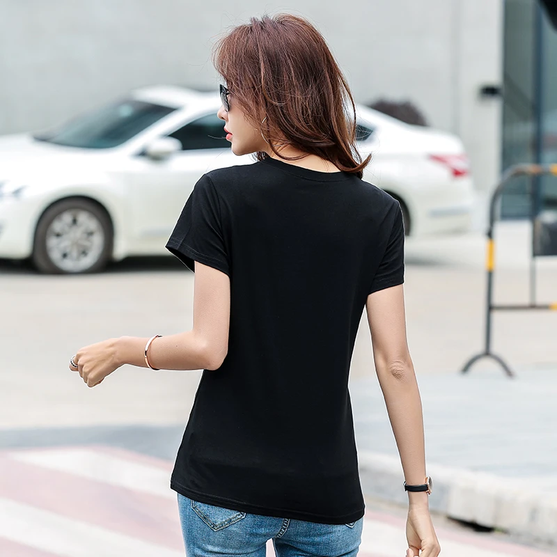 Плюс размер 3XL 4XL Футболка с буквенным принтом женская хлопковая футболка