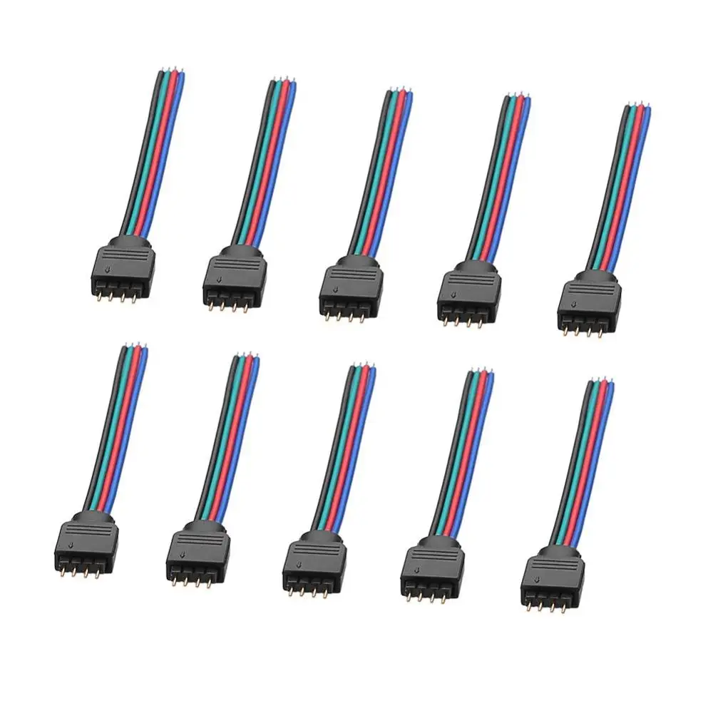 4 контактный разъем RGB 5 коннектор RGBW Папа + Женская Светодиодная лента игольчатый