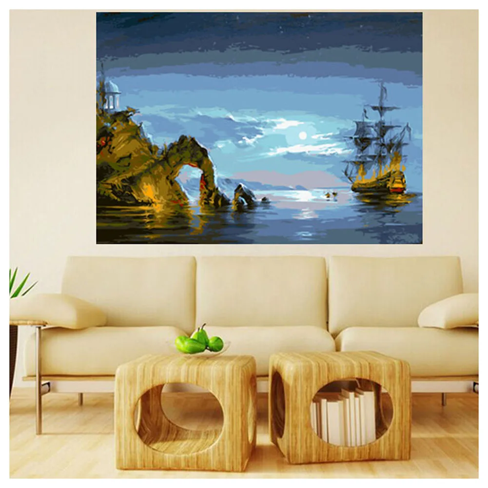 Горячая 16X20 дюймов краска по номеру Набор DIY Цифровая масляная акриловая Картина на холсте домашний декор, чудеса моря