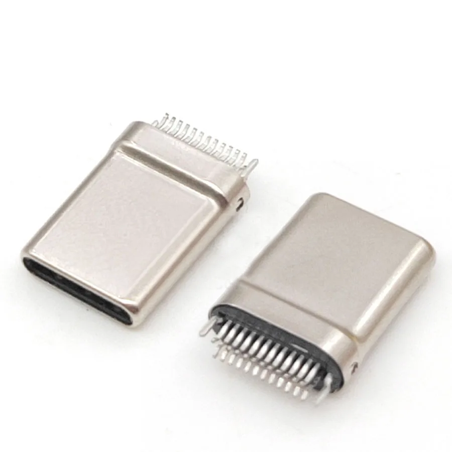 10 шт. 24Pin Type C гнездовой разъем 0 3 мм Шаг 2x12P DIY металлические части 3а/50В для