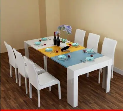 Стрейч таблице. Сложите обеденный стол и стулья - Цвет: 1Table 6 chair