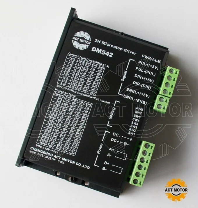 

Best Sell! ACT 1PC Stepper Motor Driver DM542 4.2A 24-50V 128micro CNC Router Kit For Nema17 23 motor Good Quality