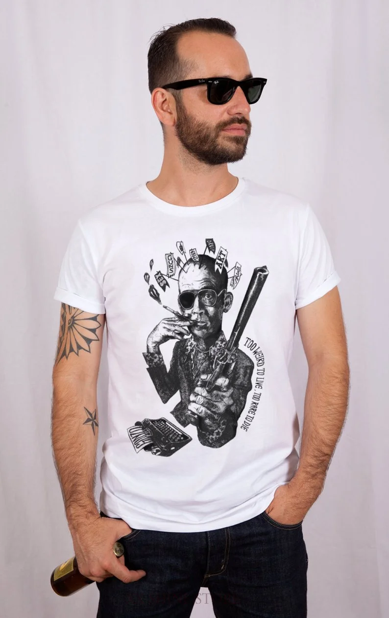 Футболка Hunter S Thompson мужская белая хлопковая футболка из 100% хлопка для мужчин и