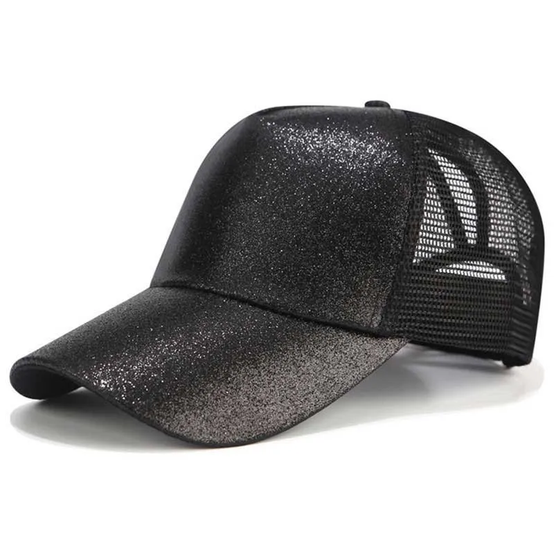 Кепка женская блеск конский хвост бейсбольная Кепка Snapback папа кепка-бейсболка Кепка s Женская грязная булочка летняя сетчатая шляпа Женская регулируемая хип-хоп шляпы