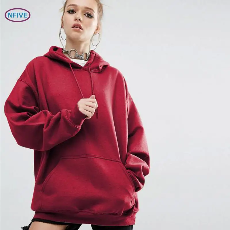 NFIVE бренд 2017 женские свободные однотонные толстовки Европейский зимний новый