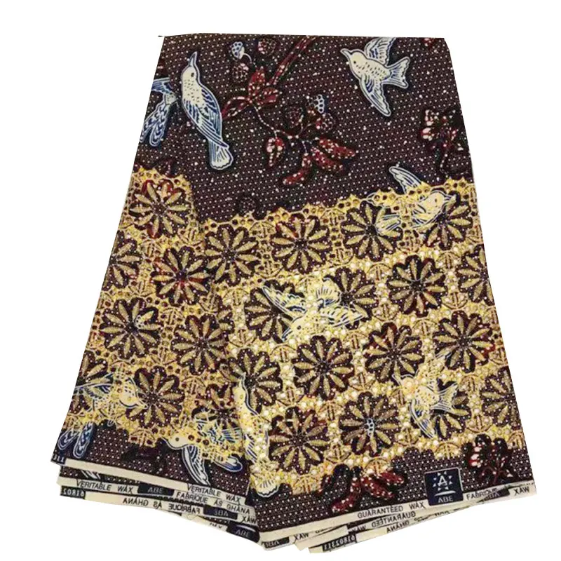 Embroidery Cotton African Super Wax Fabric for Dress Party Africa Ankara Nigerian Real Dutch Veritable Block Print | Аксессуары для