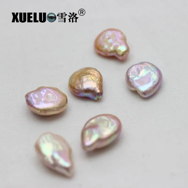 

XUELUO 10pcs/Pack 14-15mm Multicolor Cultured Coin Natural Fresh water Loose Pearl Beads for earrings,pendants,bracelets