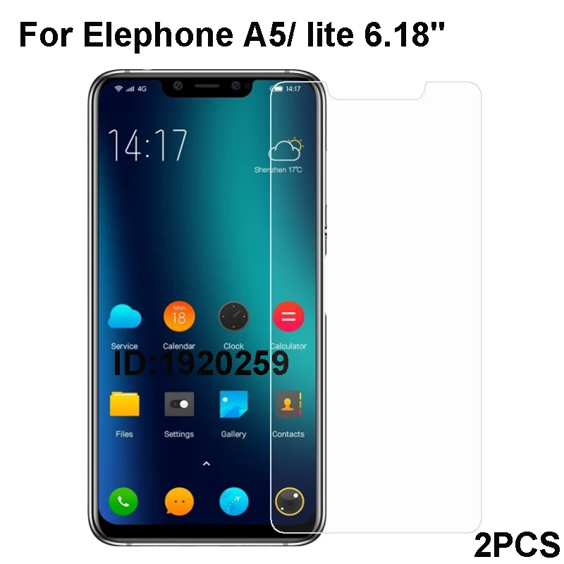 2PCS Elephone A5 lite Tempered Glass 9H High Quality Protective Film Explosion-proof Screen Protector For | Мобильные телефоны и