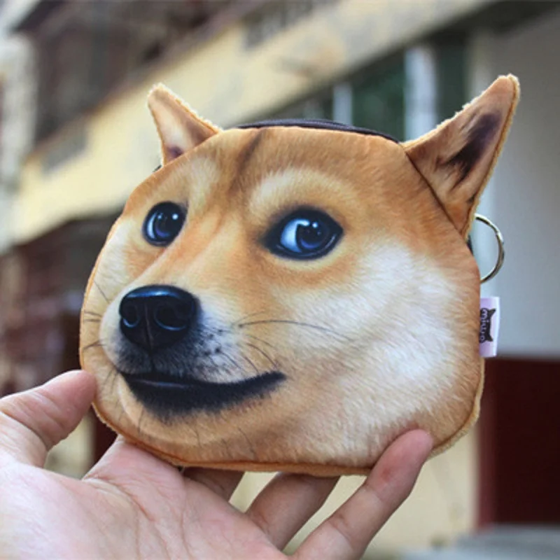 

Новые милые Мультяшные Чехлы для монет Akita Husky Dog, сумки для хранения 3D животных для детей и взрослых