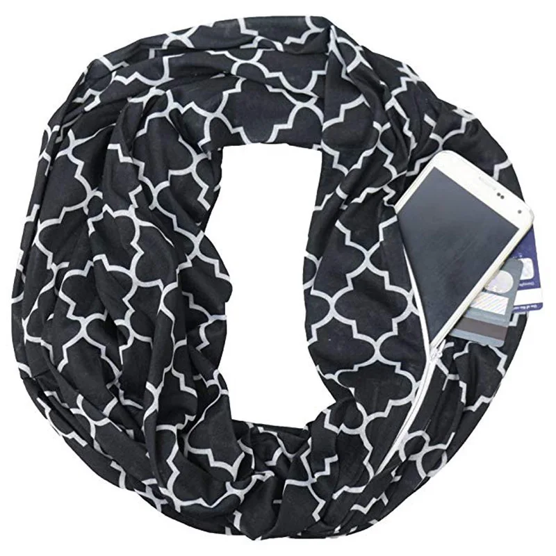 Knitted Infinite Zip Pocket Scarf Four-petal Flower Printed Scarf high quality Ring Scarf Women
Knitted Infinite Zip Pocket Scarf Four-petal Flower Printed Scarf high quality Ring Scarf Women