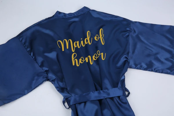 maid honor Sisbigdey бледно розовый халат атласный Атласный халат для женщин пижамы для невест Свадебные brideslmaid подарок мать сестра невесты халат жениха - Цвет: maid honor