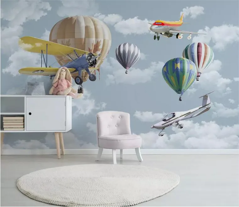 3D Настенные обои с мультяшным рисунком ручная роспись воздушный шар фотообои для