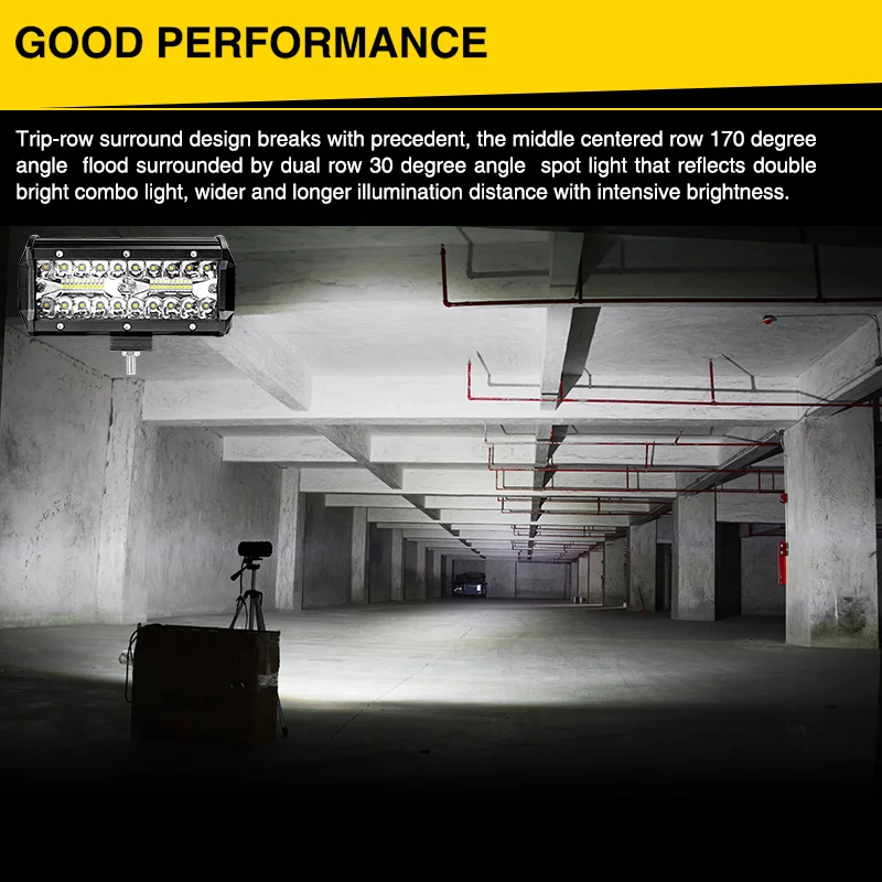 7 дюймовый трехрядный светодиодный светильник бар прожектор комбинированный 120