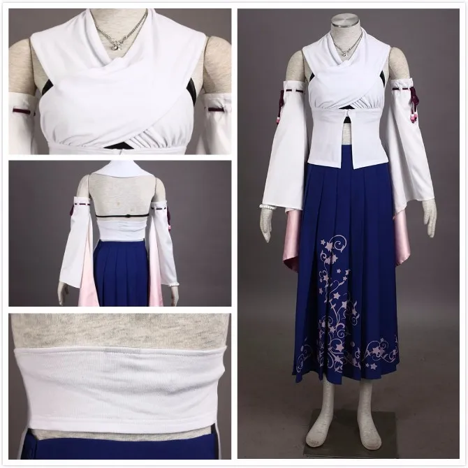 Маскарадный костюм Yuna Final Fantasy маскарадный костюм Yuna костюм, полный набор на заказ костюм на Хэллоуин