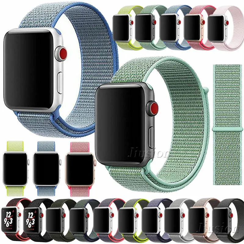 Нейлоновый тканый спортивный ремешок для Apple Watch 4/3/2/1 браслет 38/40/42/44 мм сменный